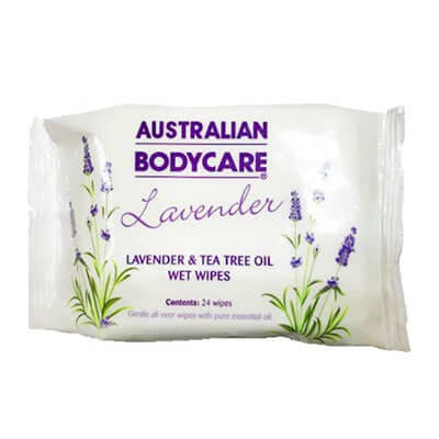 Australian Bodycare Lavender & Tea Tree Oil Wet Wipes (24)